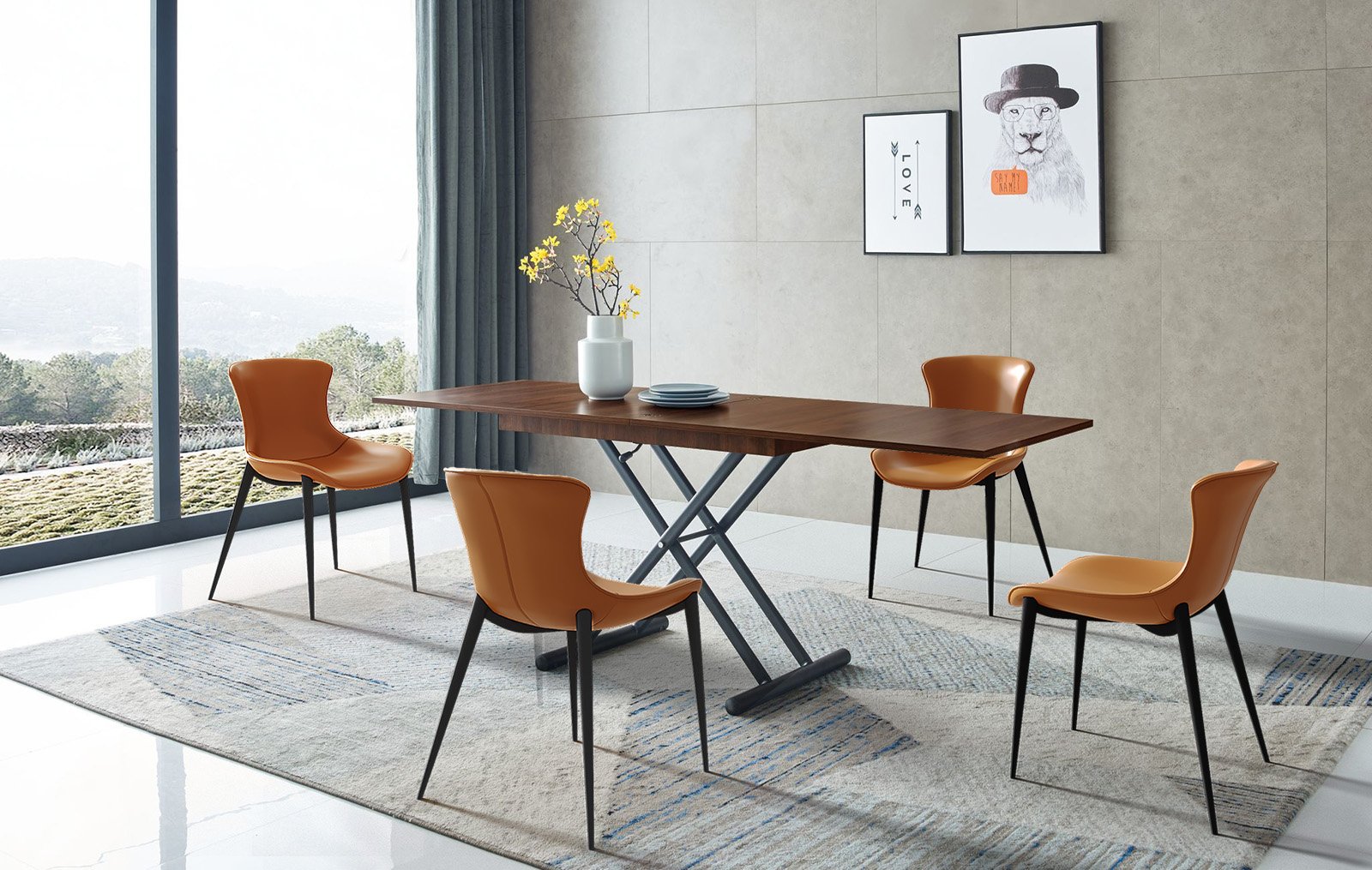 Стол Elliot + 4 стула Hank