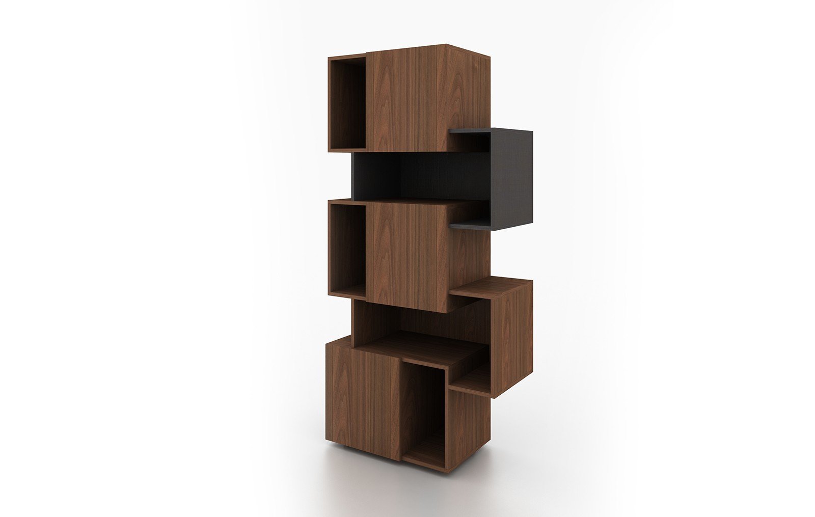 Стеллаж Palo Walnut, орех/серая полка