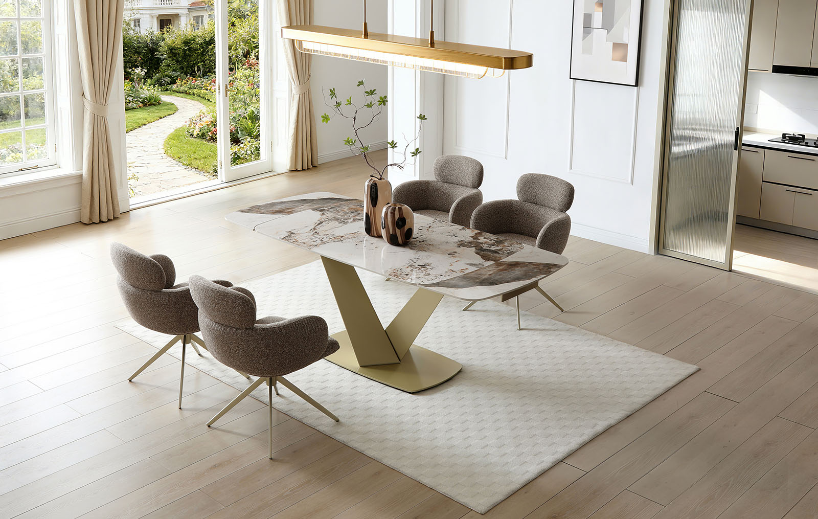 Стол Victoria + 4 стула Pamela