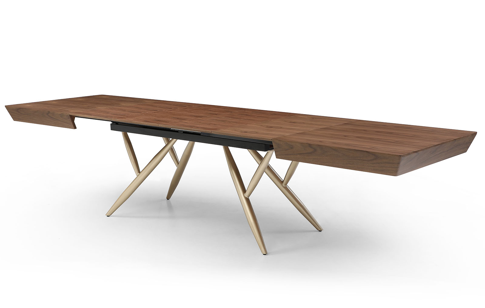 Стол раскладной Eleonora 160-340, орех/золото