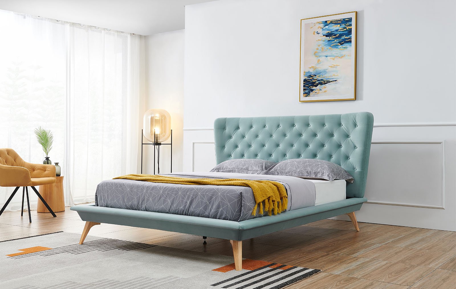 Кровать Bohemia 160х200, бирюзовый