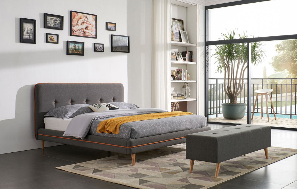 Кровать Madeira, серо-коричневый/светлые ножки Madeira_Bed.jpg