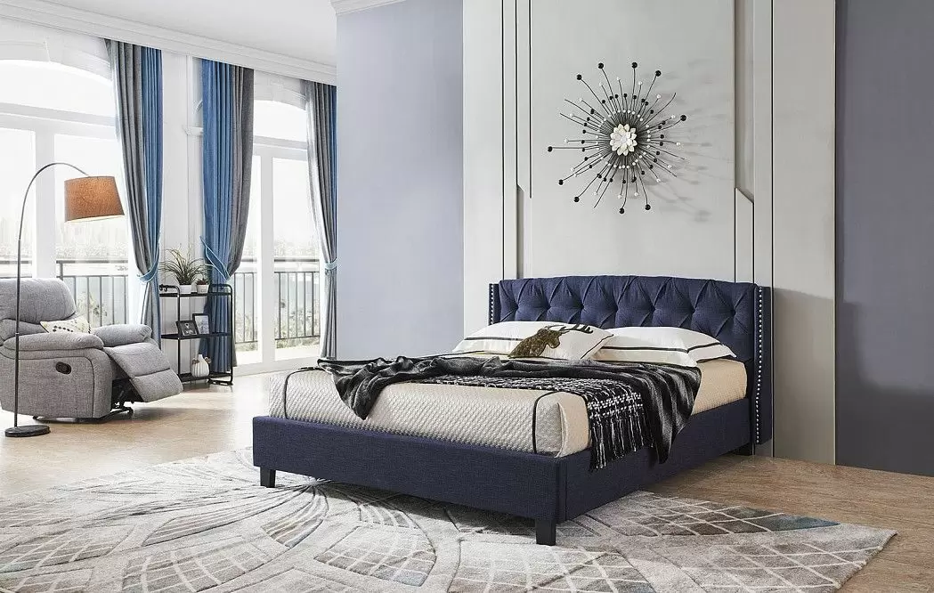 Кровать Evita 180x200 (с подъемным механизмом), темно-синий