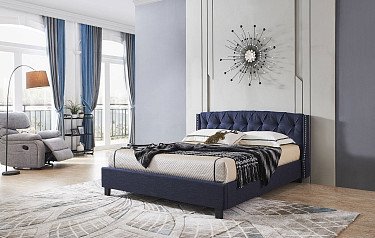 Кровать Evita 180x200 (с подъемным механизмом), темно-синий