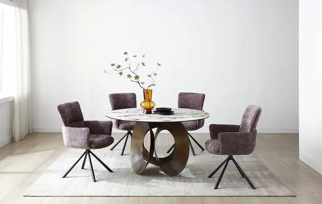 Стол Teodor 135, белая керамика/бронза - фото 11