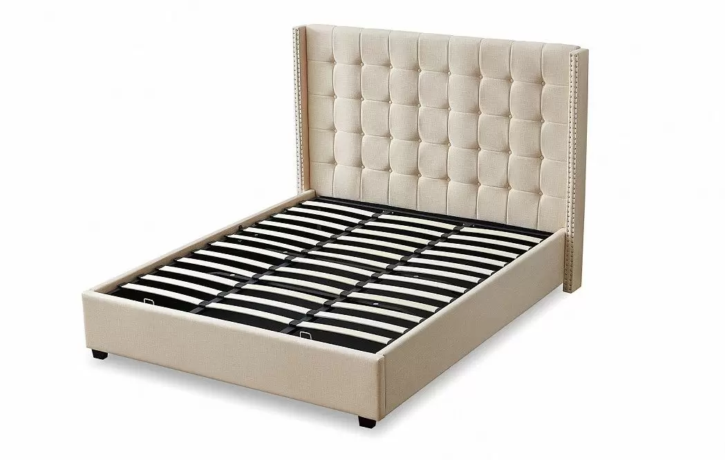 Кровать с подъемным механизмом Vivien 160x200, бежевый - фото 4