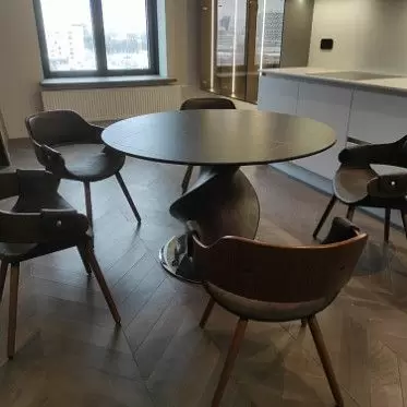 Стол Niagara 120, черная керамика/орех