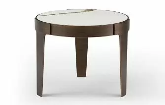 Стол журнальный Corfu (60), белая керамика/бронза