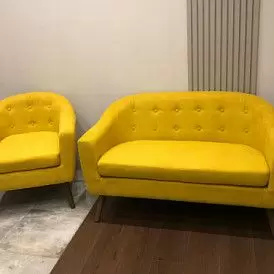 Диван Florence 2-х местный, темно-серый/цветные пуговицы