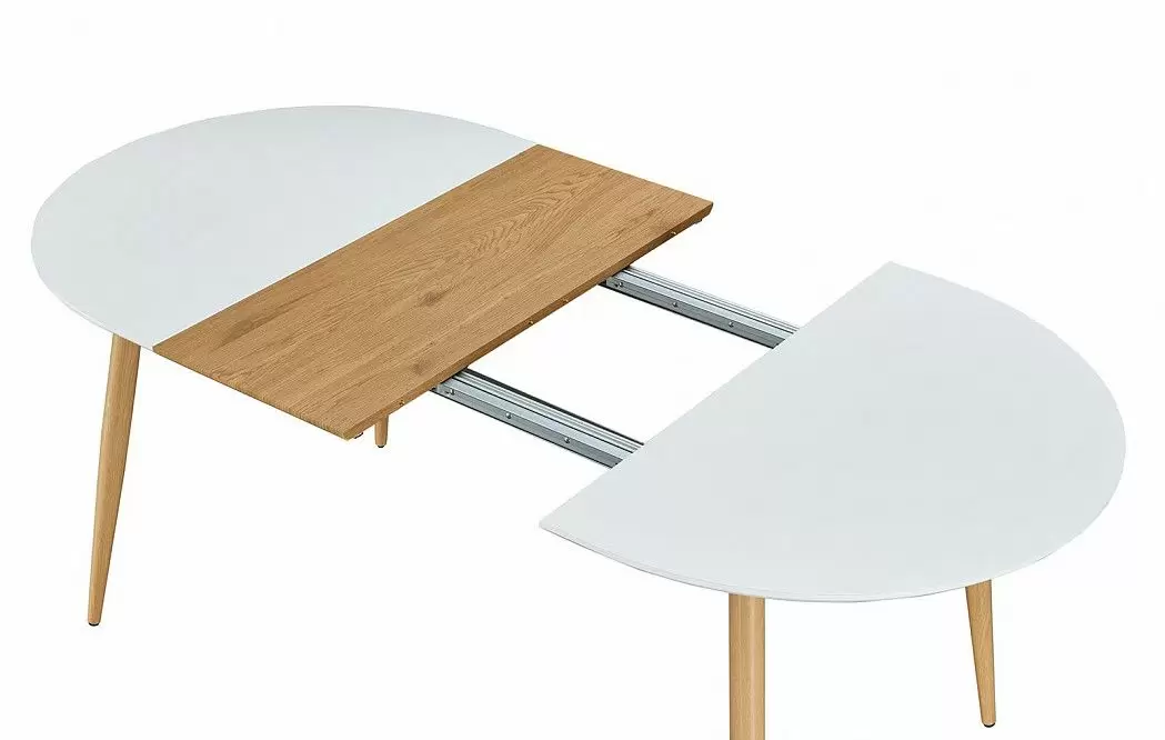 Стол раскладной Suzy 120-200, белый/дуб - фото 9
