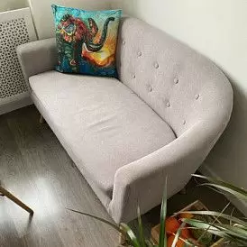 Диван Florence 2-х местный, темно-серый/цветные пуговицы