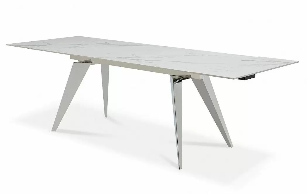 Стол раскладной Ramses 160-230, белый мрамор/хром