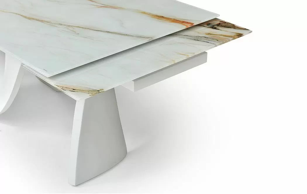 Стол раскладной Julia 200-280, стекло 3D/белый - фото 8