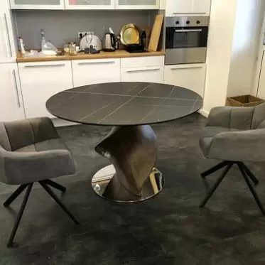 Стол Niagara 120, черная керамика/орех