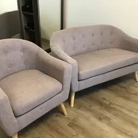 Диван Florence 2-х местный, темно-серый/цветные пуговицы