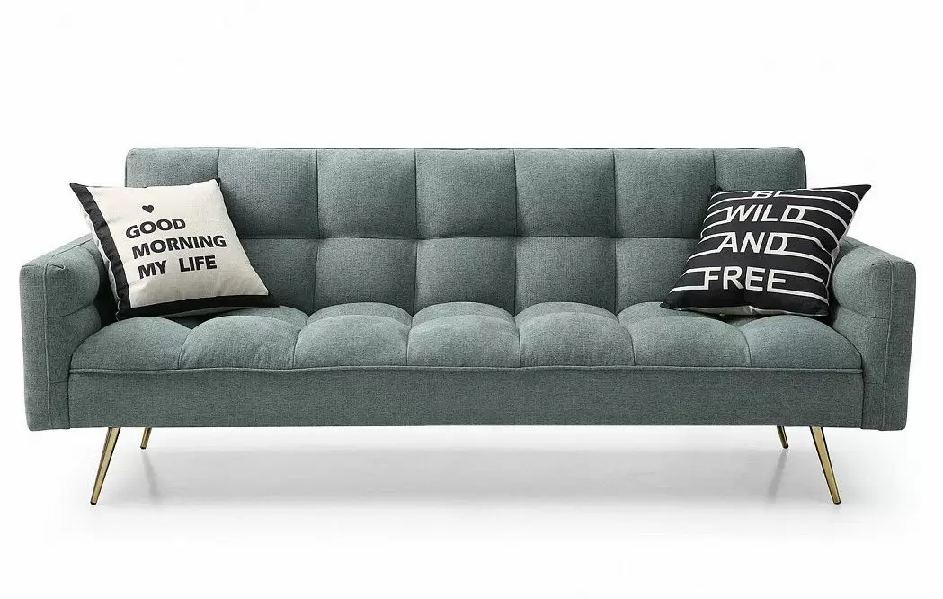 Диван-кровать Madrid, зеленый/золотые ножки - фото 4