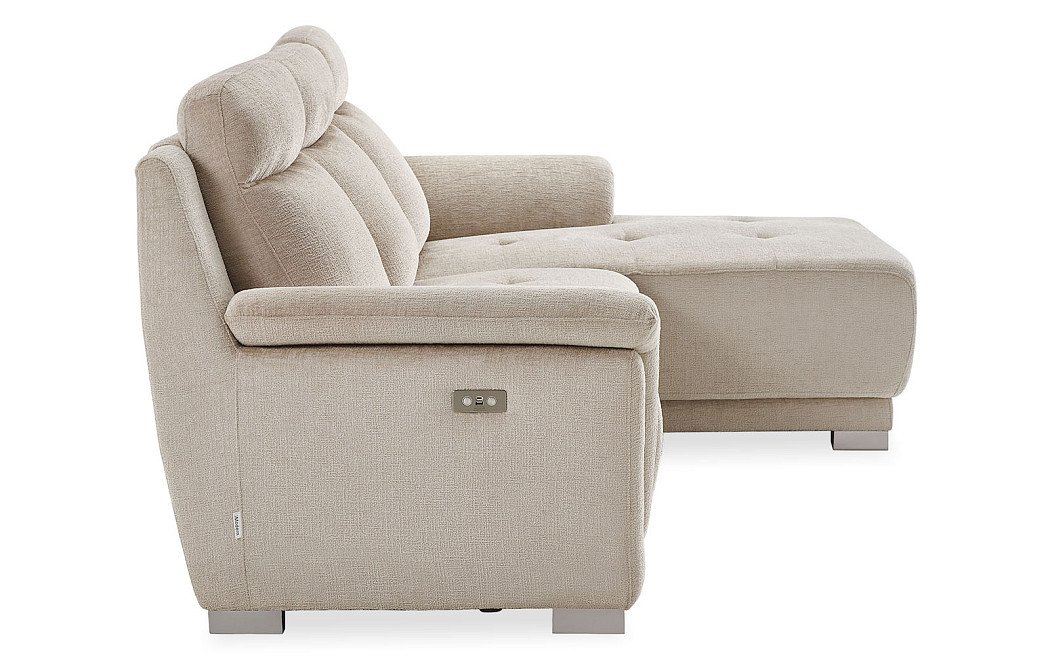 Диван-реклайнер Jonathan угловой (правый), бежевый - фото 8