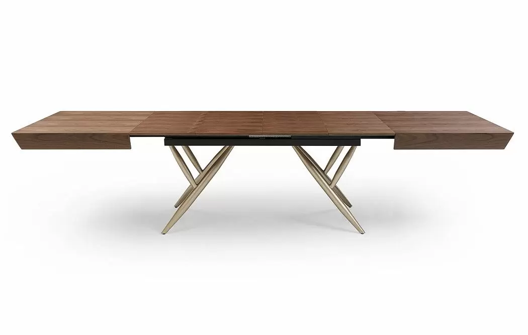 Стол раскладной Eleonora 160-340, орех/золото - фото 16