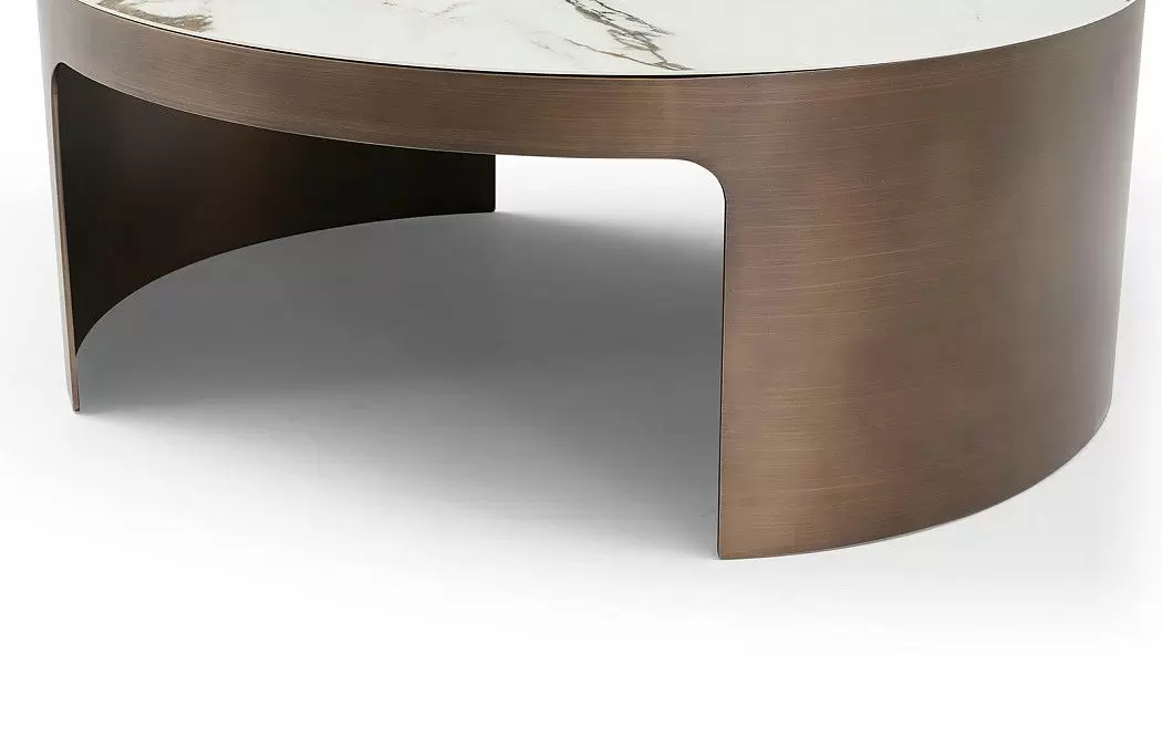 Стол журнальный Como (98), белая керамика/бронза - фото 5