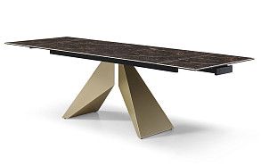Стол раскладной Luxor 180-260, коричневая керамика/шампань Стол раскладной Luxor 180-260, коричневая керамика/шампань