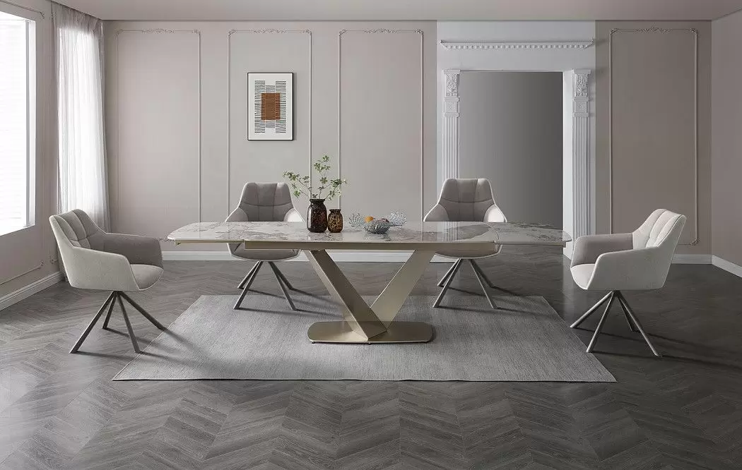 Стол раскладной Victoria 180-280, светлая керамика/шампань - фото 18