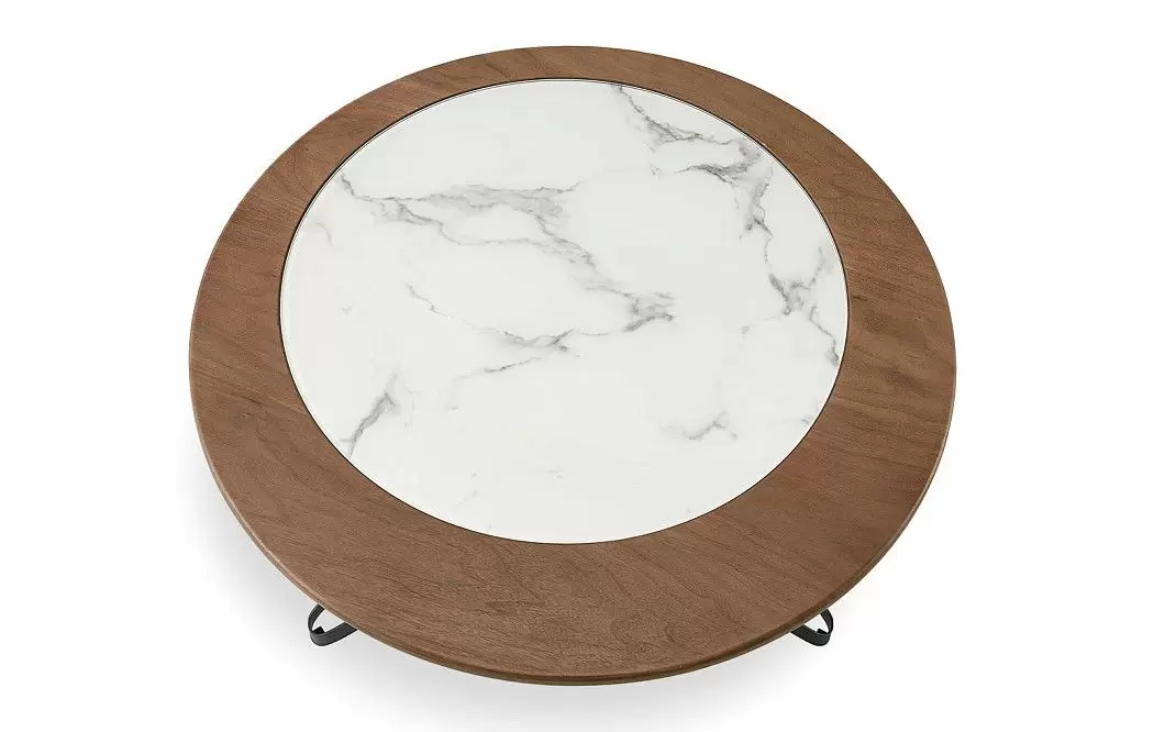 Стол журнальный Nicole (80), орех/керамика - фото 4