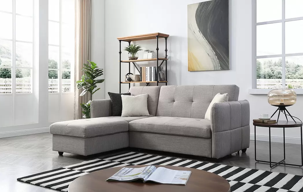 Диван-кровать Rotterdam угловой (левый), цвет серый