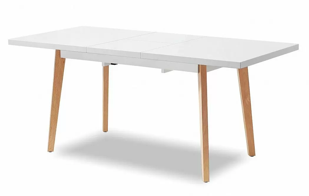 Стол раскладной Pamela 130-170, белый матовый/бук
