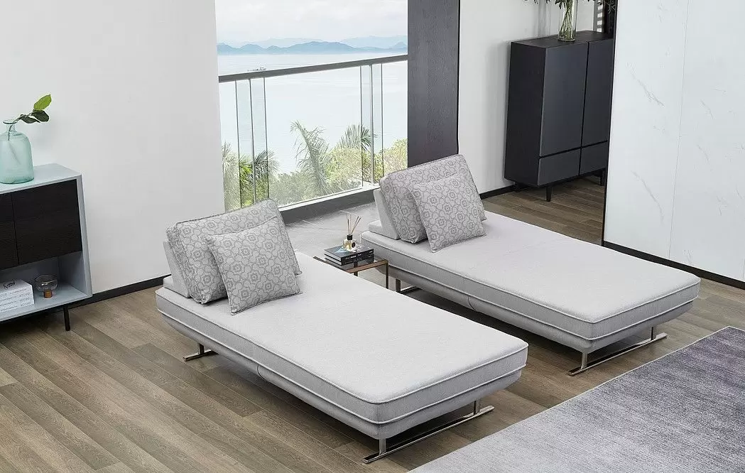 Диван-трансформер Bergamo угловой, светло-серый/принт - фото 3