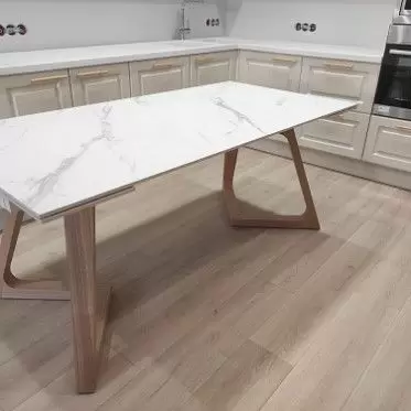 Стол раскладной Sorrento 160-220, белая керамика/ясень