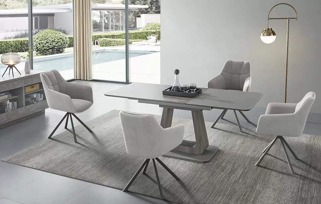 Стол раскладной Rosanna 140-180, серый - фото 16