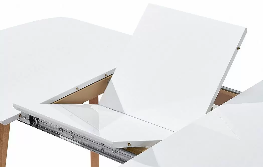 Стол раскладной Ellis 120-160, белый/бук - фото 7