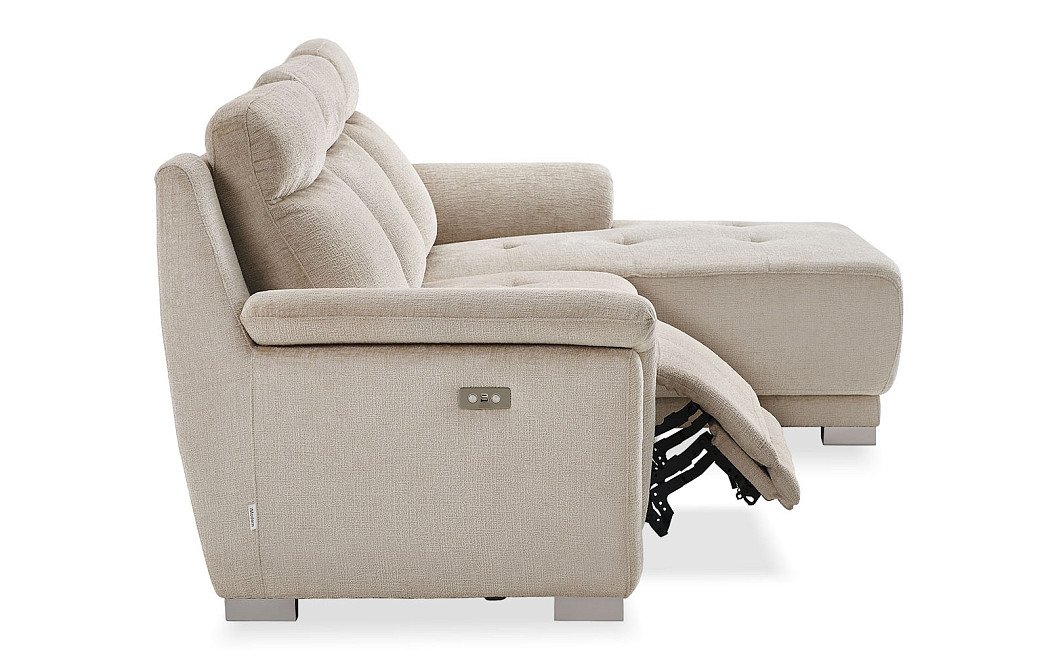 Диван-реклайнер Jonathan угловой (правый), бежевый - фото 9