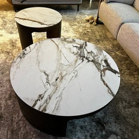 Стол журнальный Como (98), белая керамика/бронза