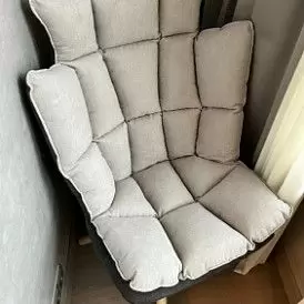 Оттоманка в стиле Husk, серый