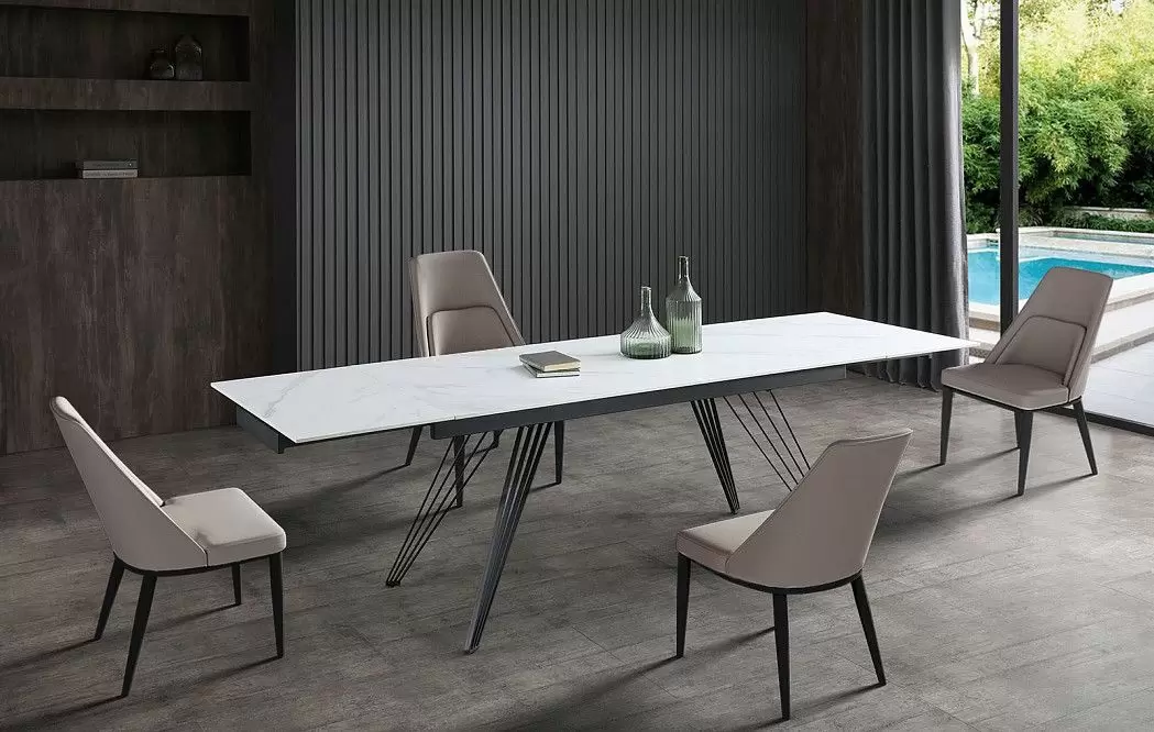 Стол раскладной Parma 180-280, керамика "каррарский мрамор" - фото 17