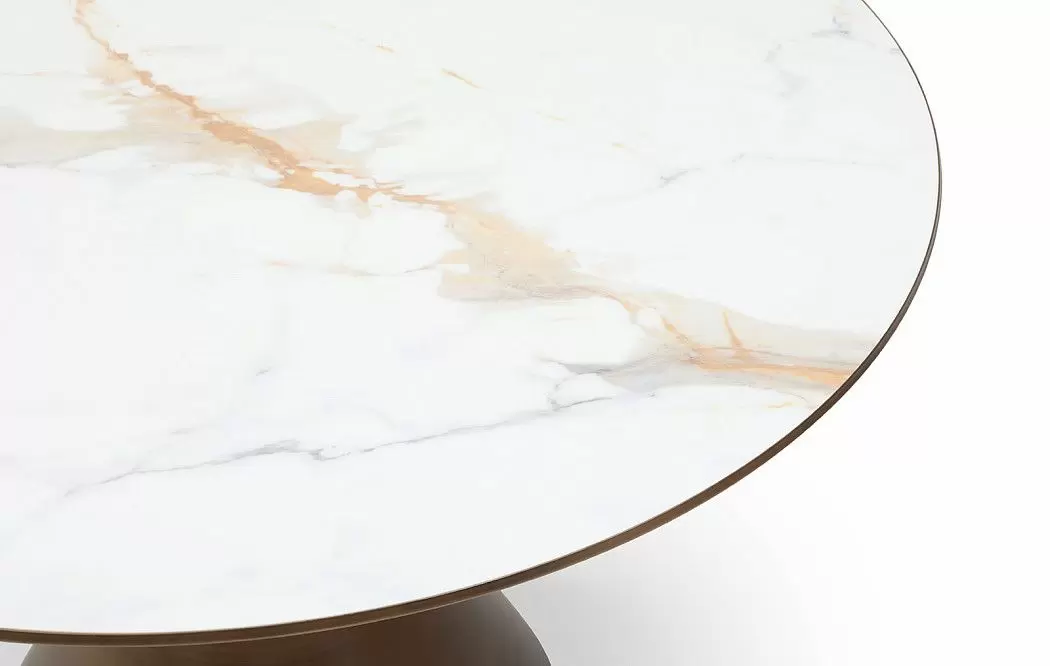 Стол Donna 120, белая керамика/бронза - фото 6