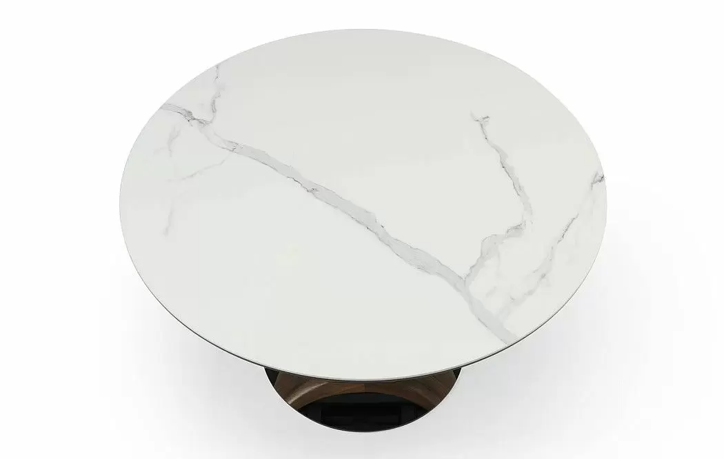 Стол раскладной Triumph 120-180, белая керамика/орех - фото 10