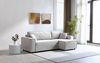 Диван-кровать Gustav угловой (правый), бежевый