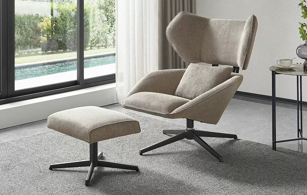 Кресло и оттоманка Boston, серо-коричневый