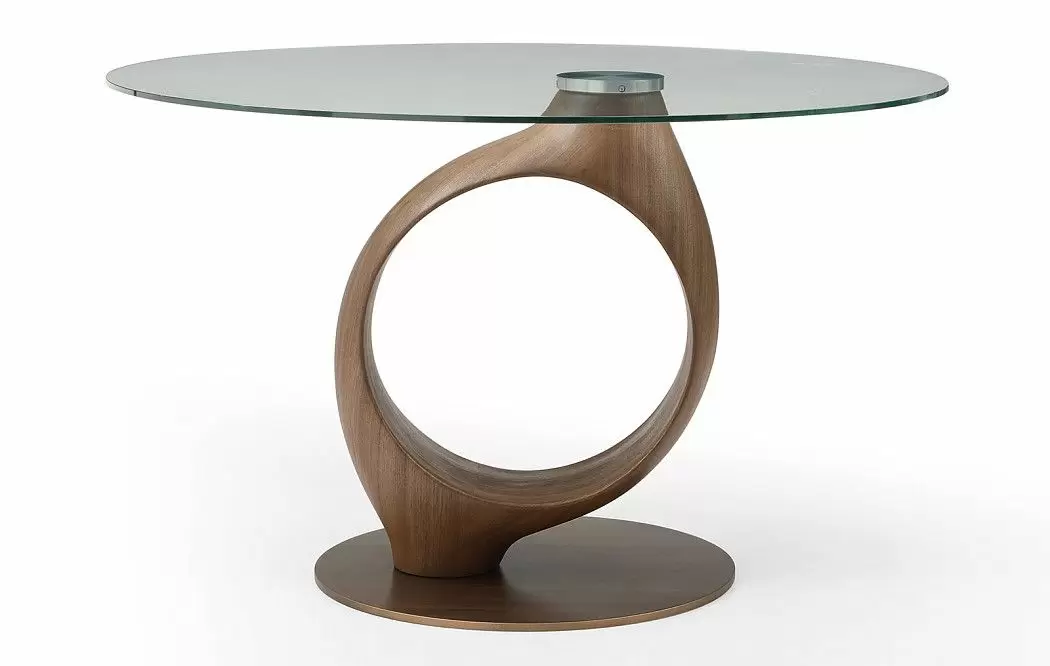 Стол Oasis 130, прозрачное стекло/орех/бронза - фото 13