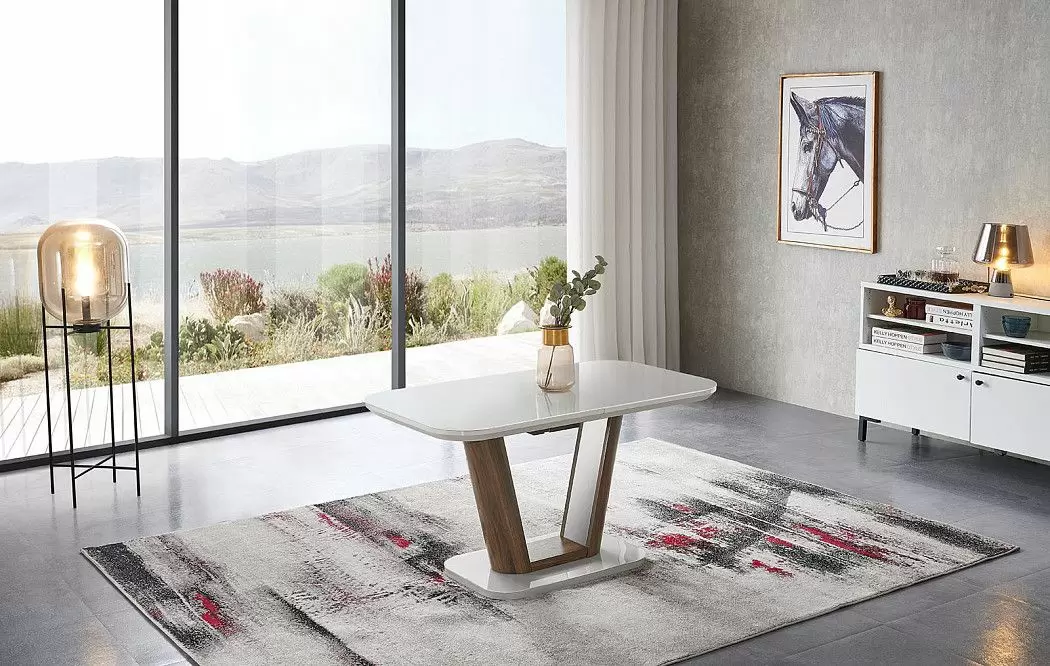 Стол раскладной Ester 120-160, бежевый/коричневый - фото 8