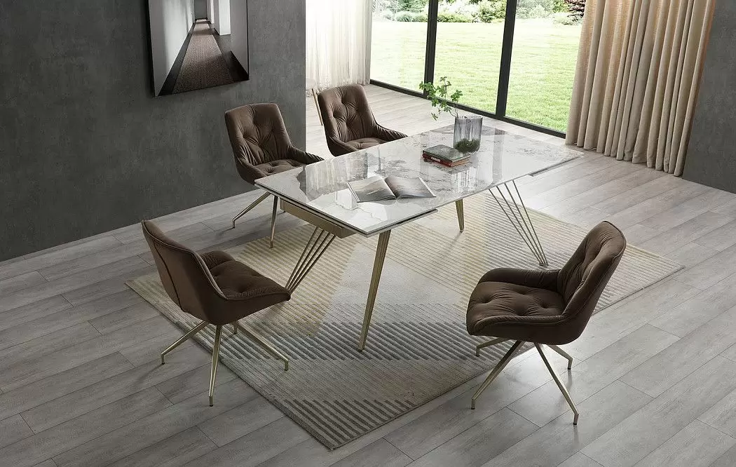 Стол Parma + 4 коричневых стула Joely - фото 2