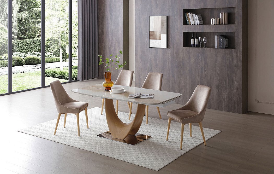 Стол раскладной Rimini Ceramic 180-270, бежевая керамика/ясень - фото 3