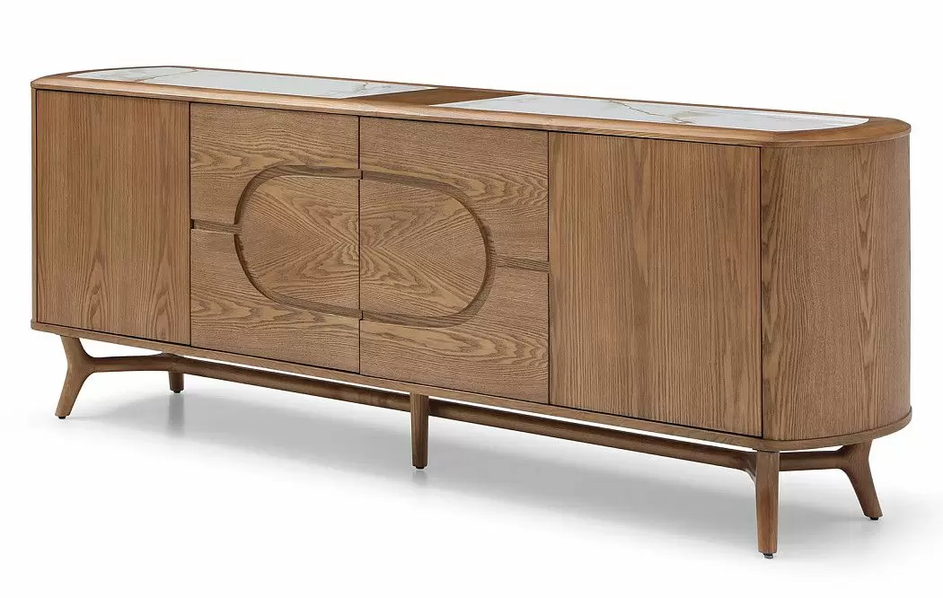 Буфет Carolina, белая керамика/орех - фото 3