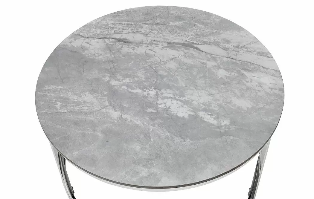 Набор из 2-х столов журнальных Nocturne, серая керамика/серебро - фото 3