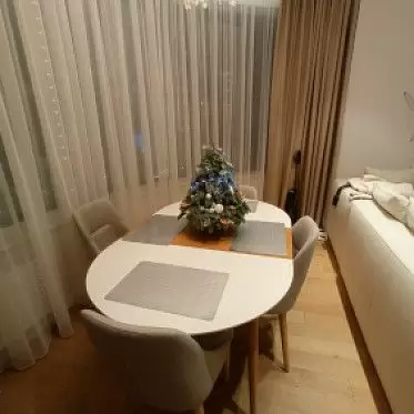 Стол раскладной Margaret 120-200, белый/светлое дерево