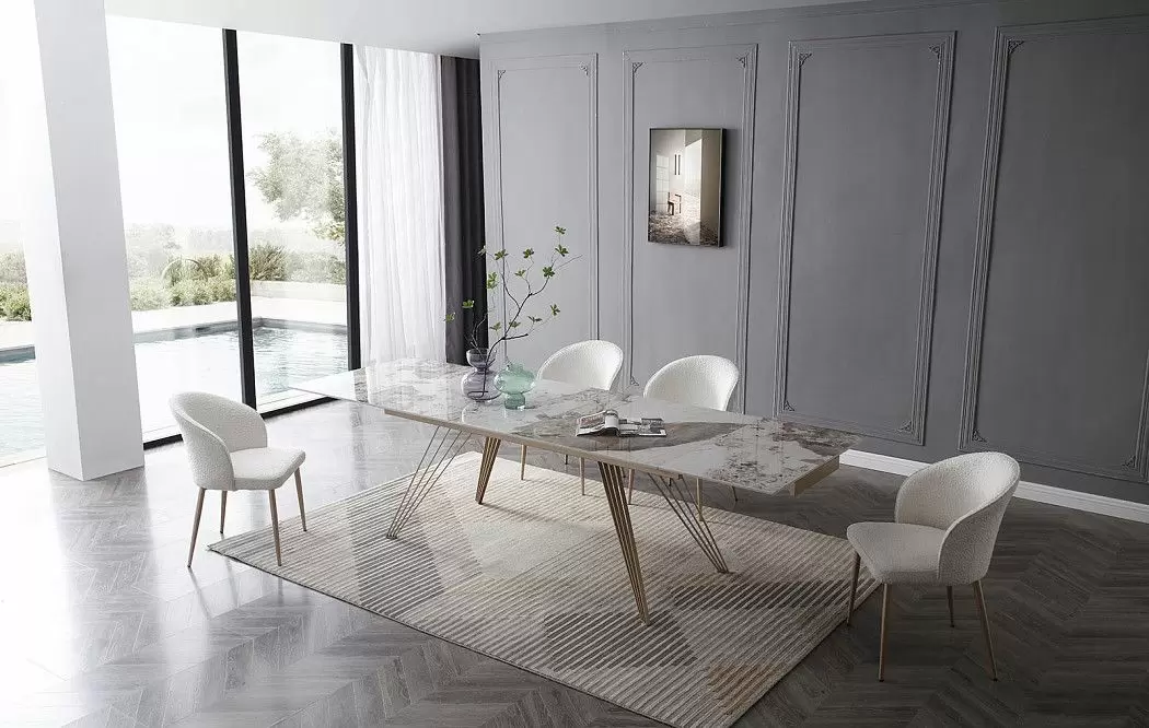 Стол раскладной Parma 160-240, светлая керамика/шампань - фото 3