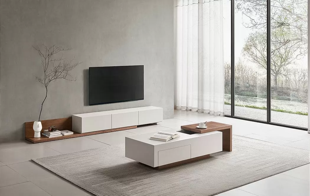 ТВ Тумба Gerda, серо-бежевый/орех - фото 2