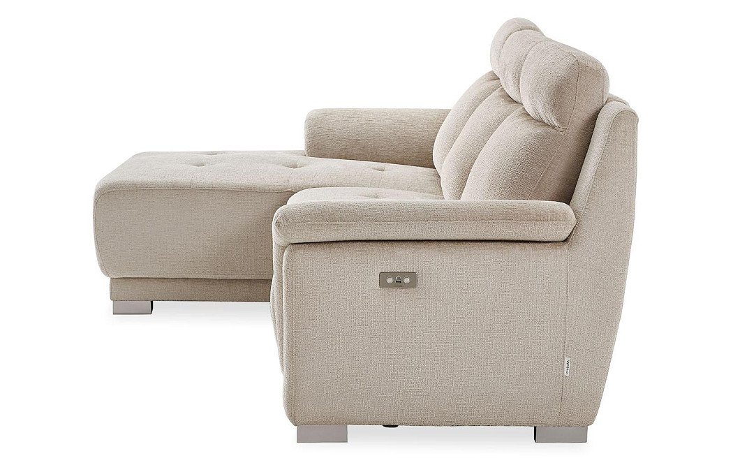 Диван-реклайнер Jonathan угловой (левый), бежевый - фото 8